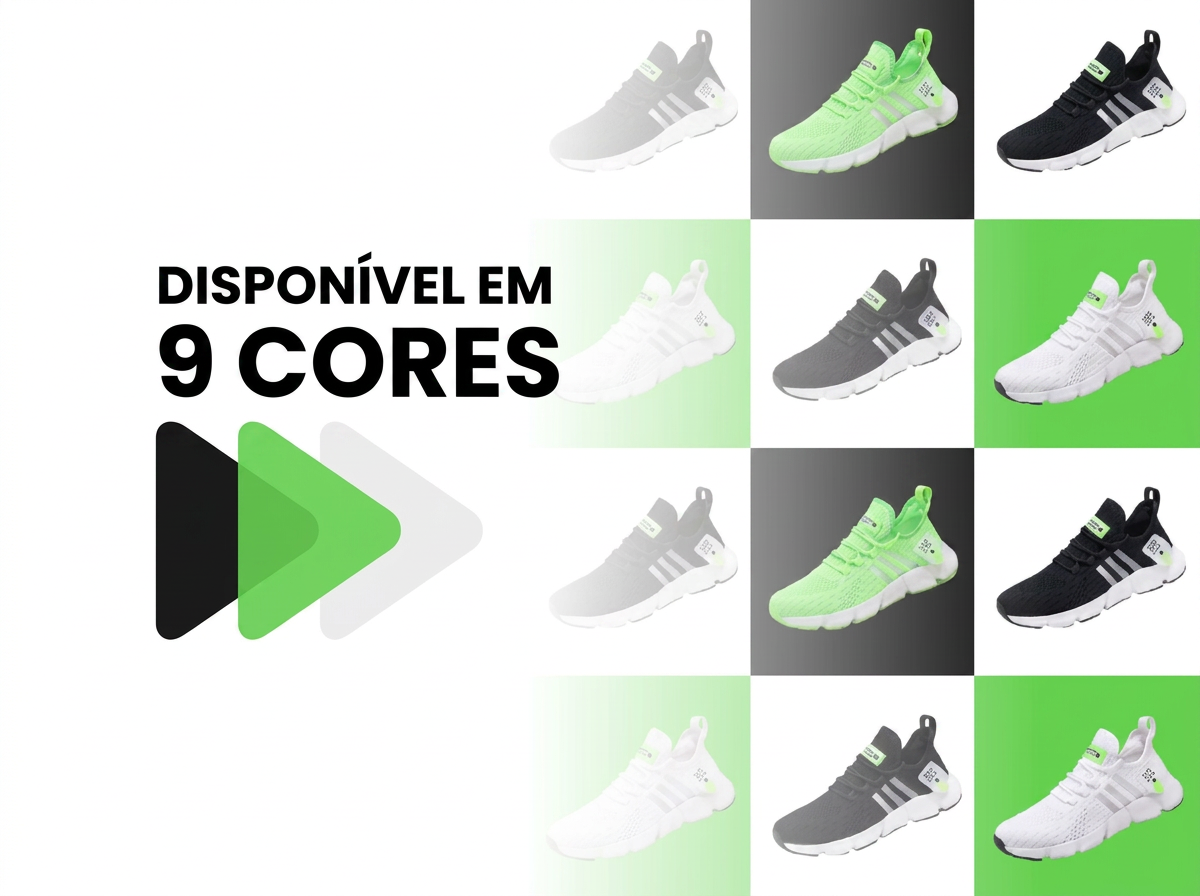 Disponível em 9 cores